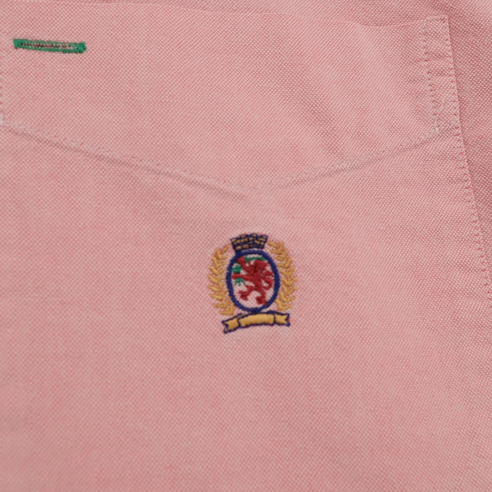 Tommy Hilfiger Mens XL Pink Oxford Long Sleeve Button Down Crest Logo Shirt - Picture 6 of 9